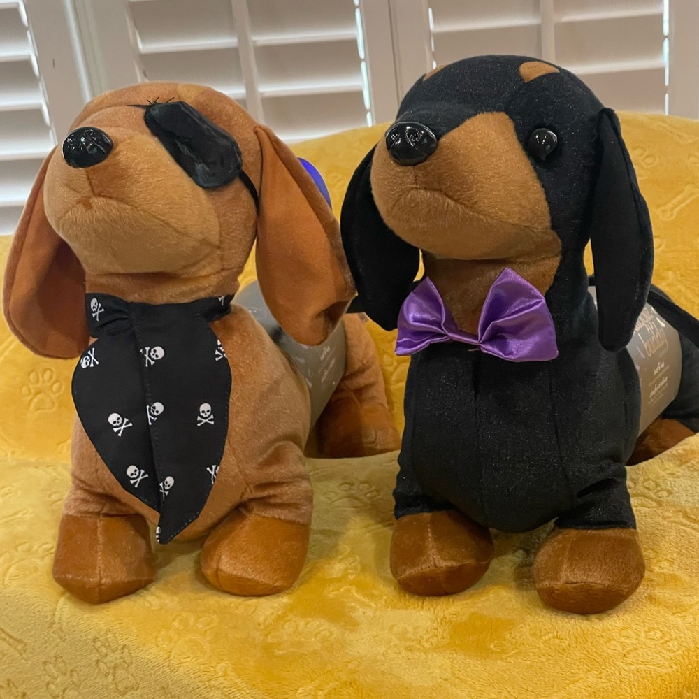 Halloween Dachshund Pirate NWT snuggle buddy (bat sold) Plush,toy,heating pad